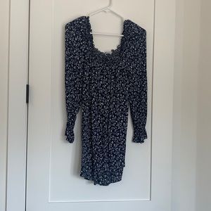 Reformation blue flower tunic dress